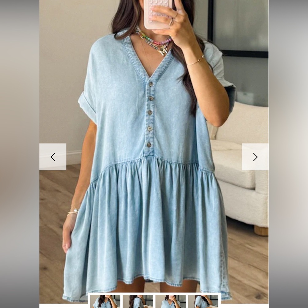 Talulah Washed Chambray Swing Dress